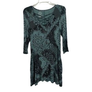 24/7 MAURICES Women’s A-Line Dress XS Multi Colors Stretch 3/4 sleeves